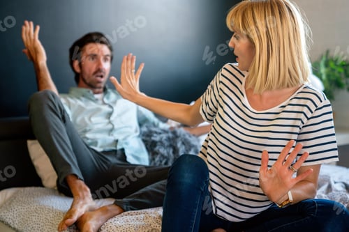 Preview: Young couple, family having financial problems, depression, crisis. People divorce, stress concept.