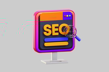 Preview: Seo monitor with magnifying glass