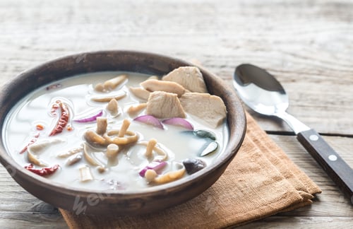 Preview: Bowl of thai tom kha kai soup
