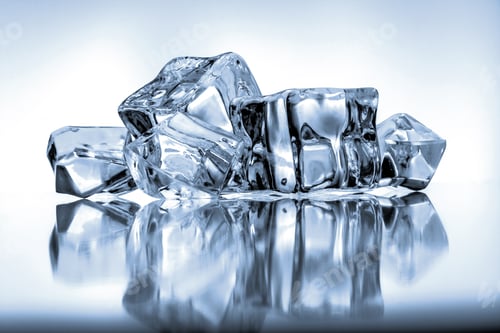 Preview: Ice cubes on blue background