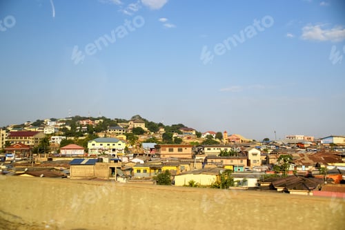 Preview: ghana road trip, road side view of houses in rural ghana