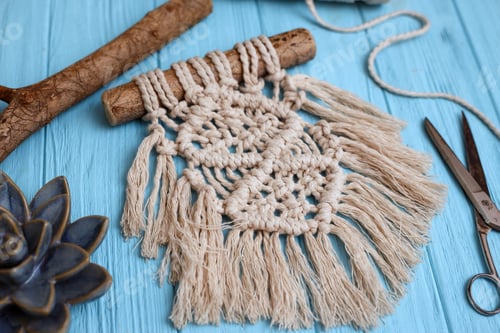 Preview: creation of a panel from macrame