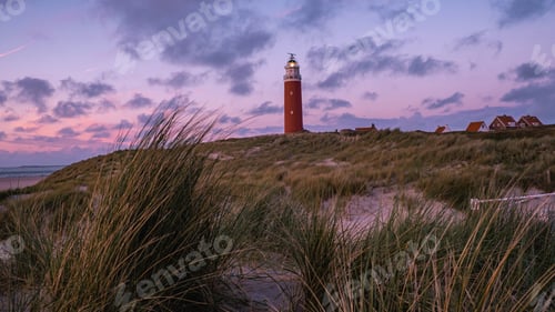 Preview: Texel lighthouse during sunset Netherlands Dutch Island Texel Holland