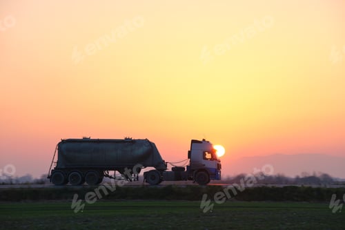 Preview: Petrol cargo truck driving on highway hauling oil products.