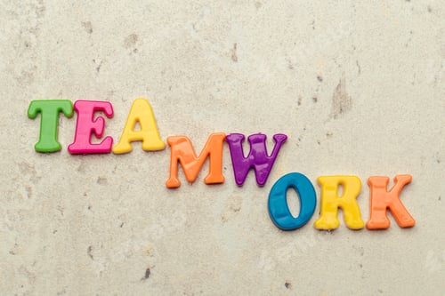 Preview: Colorful letters on background closeup, business concept
