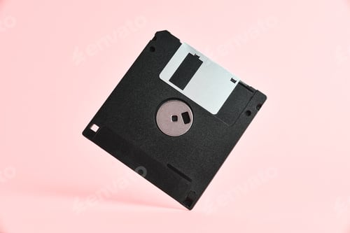 Preview: Floppy disk on pink background