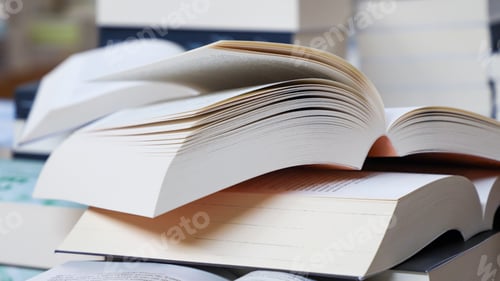 Preview: Open book on the table in library