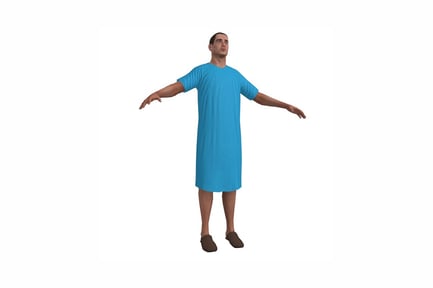 Preview: Man in t-shirt dress with outstretched arms