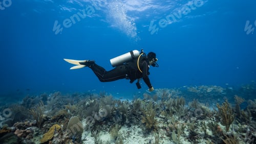 Preview: diver amazed by the quantity of fish and corals
