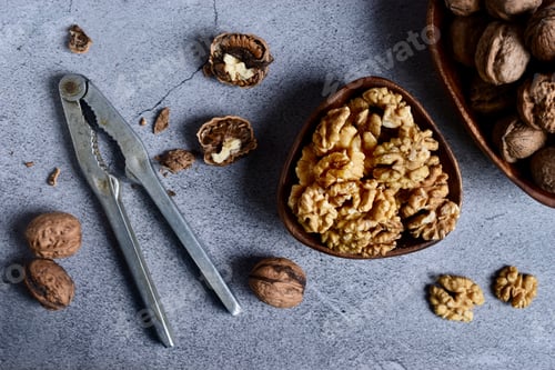 Preview: Walnuts in a wooden bowls