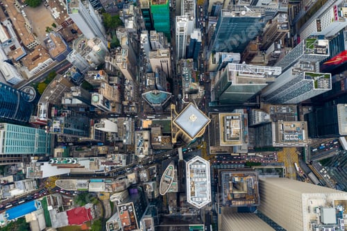 Preview: Central, Hong Kong 24 September 2019: Aerial view of Hong Kong city