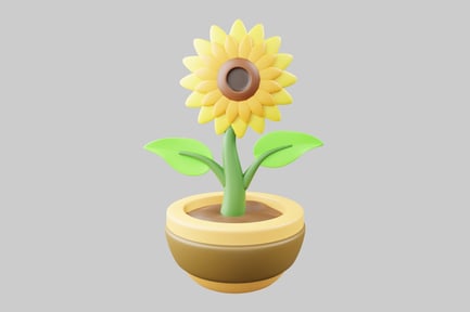 Preview: Potted sunflower plant