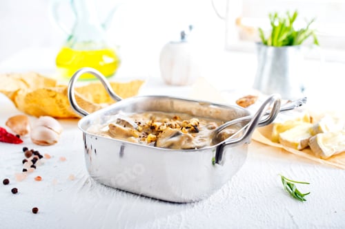 Preview: Mushroom sauce in metal bowl