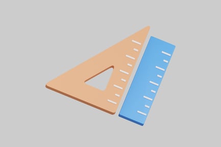 Предпросмотр: Треугольник со встроенной линейкой в синих и оранжевых тонах