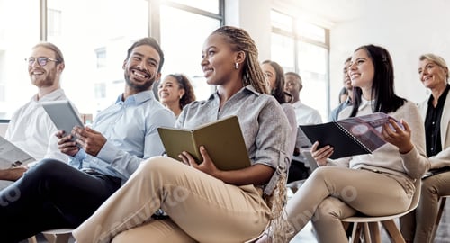 Preview: Share your wisdom with us. Shot of businesspeople attending a conference.