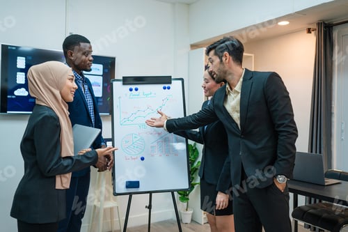 Preview: Multiracial business people having meeting and brainstorming discussed.