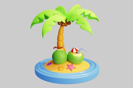 Preview: Tropical island getaway with palm tree