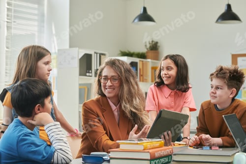 Preview: Teacher Enjoying Class with Group of Children