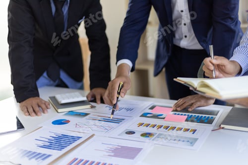 Preview: Business advisory discussing meeting to analyze market growth and business investment strategies.
