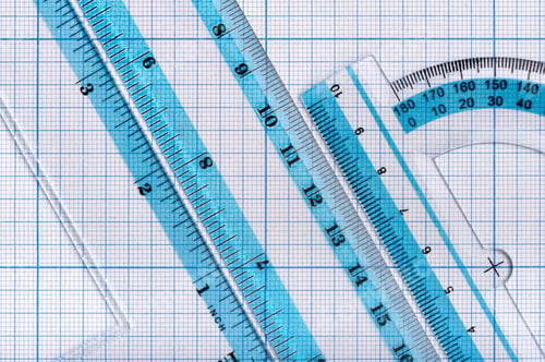 Preview: Group of transparent plastic rulers