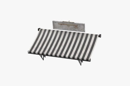 Preview: Striped Store Awning with Sign