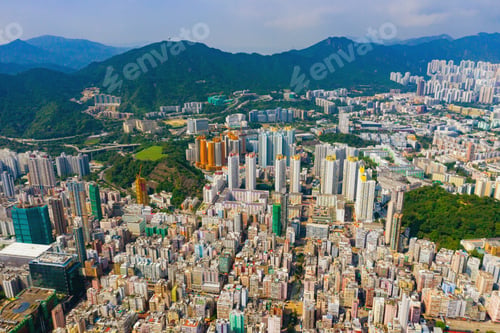 Preview: Hong Kong Downtown, China. Financial district in city in Asia. Skyscraper buildings