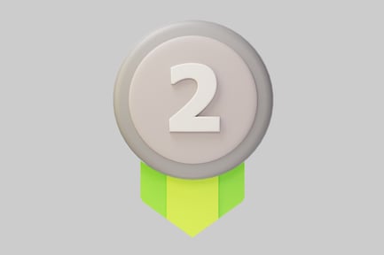 Preview: Circular badge with number two and ribbon