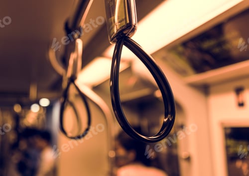 Preview: Closeup of handle in public transportation