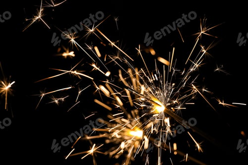 Preview: Ffirework sparklers over black