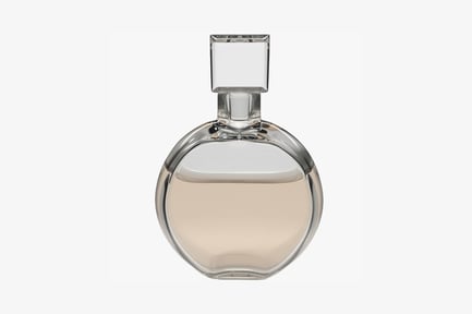 Preview: Clear glass perfume bottle with dual square stoppers