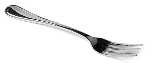 Preview: Silver dining fork isolated on white background