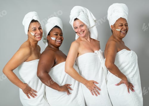 Preview: Diverse women standing in line during spa session