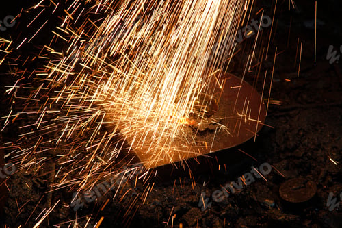 Preview: Sparks coming out of metal as a background