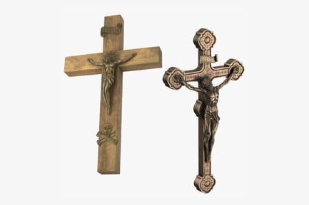 Preview: Crucifix Set: Wooden & Metallic