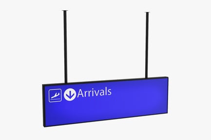 Preview: Airport Arrivals Hanging Sign