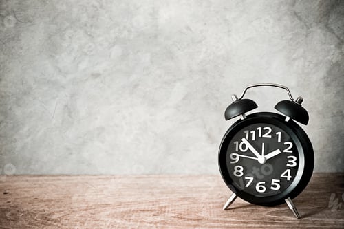 Preview: Alarm Clock On Wood Table In Vintage Color Style