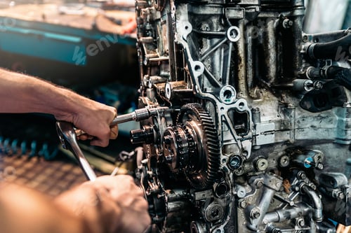 Preview: Professional Mechanic Repairing Car.