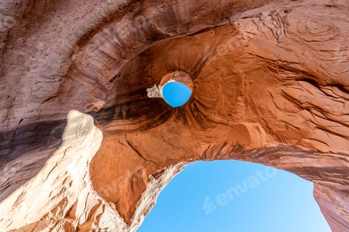 Preview: Large stone arch featuring a window cut into the side, Mountain Valley, Arizona