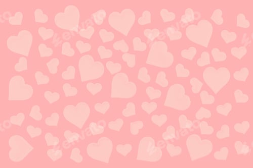 Preview: tinted photograph, pink color. pink hearts on a pink background. Background for a postcard