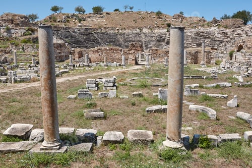 Preview: Archeological landmark of Aphrodisias. Amphitheatre. Hellenistic and roman art. Turkey