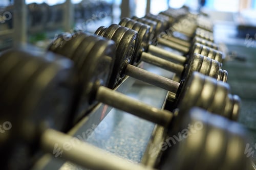 Preview: Metal dumbbells in the gym