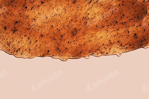 Preview: Chocolate coffee Scrubs with particles texture. Transparent cosmetic gel background