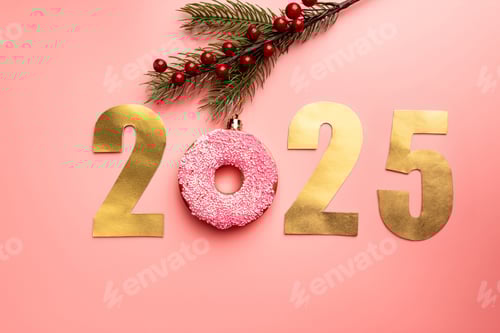 Preview: Christmas banner with toy donut