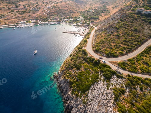 Preview: Aerial view of Agios Nikolaos city in Zakynthos (Zante) islan