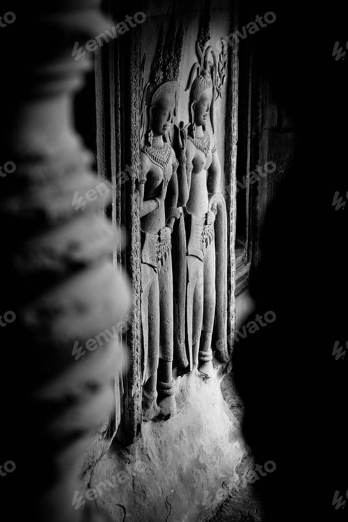Preview: Angkor Wat, Cambodia - November 4, 2011: Interior of the ruins of Angkor Wat.