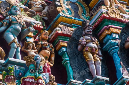 Preview: Details of Meenakshi Temple, One of the biggest and oldest temple in Madurai, India.