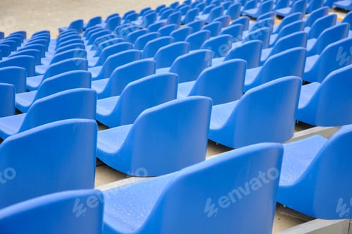 Preview: Blue seats on a stadium