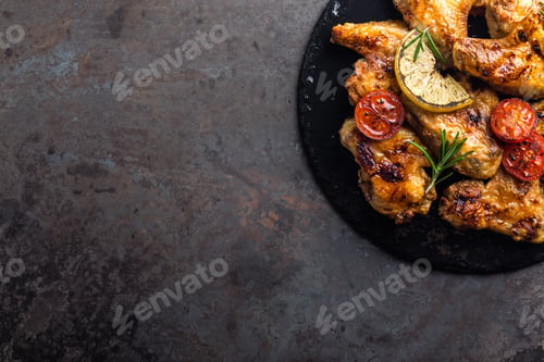 Preview: BBQ chicken wings, spicy grilled meat
