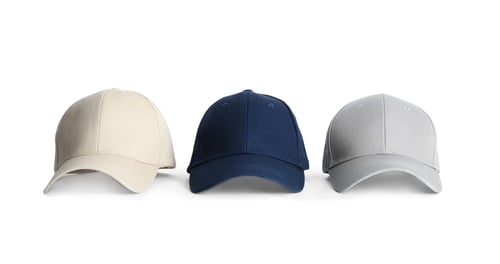 Preview: Baseball caps on white background. Mock up for design