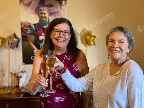 Preview: two generations of women excited to toast to their youngest family member who is graduating